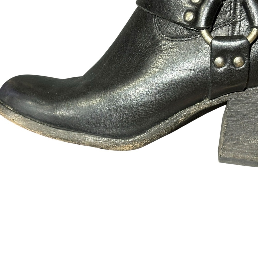 Frye Tabitha Harness Short Back Zip Boot Black Size 8.5 - Picture 11 of 16